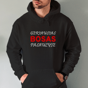 Unisex džemperis su spauda „Geriausias bosas pasaulyje“