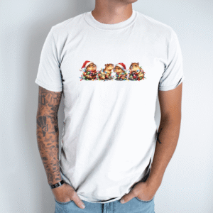 Unisex marškinėliai su spauda „Capybaros tarp girliandų“