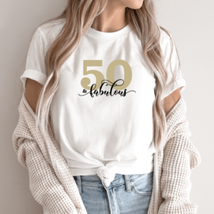 Unisex marškinėliai su spauda „50 metų“