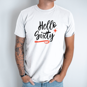 Unisex marškinėliai su spauda „60 metų“