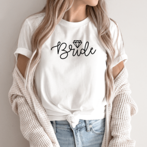 Unisex marškinėliai su spauda „Bride“