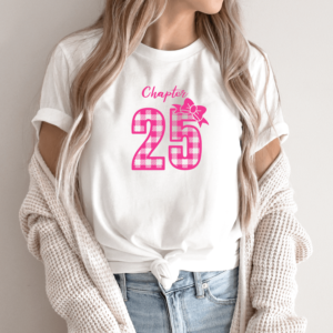 Unisex marškinėliai su spauda „Chapter 25, plaid“