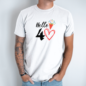Unisex marškinėliai su spauda „Hello 40“