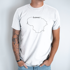 Unisex marškinėliai su spauda „Home Lietuva“