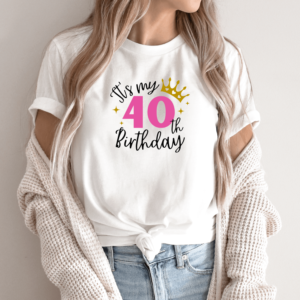 Unisex marškinėliai su spauda „It's My 40th“