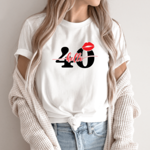 Unisex marškinėliai su spauda „Labas 40“