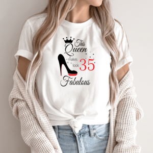 Unisex marškinėliai su spauda „Queen 35“