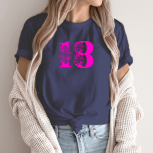 Unisex marškinėliai su spauda „18 metų“