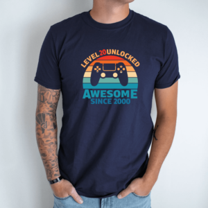 Unisex marškinėliai su spauda „20th Birthday Awesome“