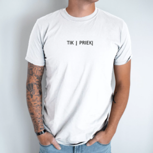 Siuvinėti unisex marškinėliai „Tik į priekį“