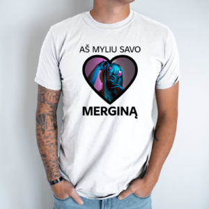 Unisex marškinėliai su spauda „Aš myliu savo merginą“ su Jūsų nuotrauka
