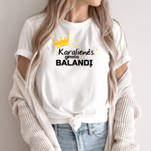 Unisex marškinėliai su spauda „Karalienės gimsta balandį“