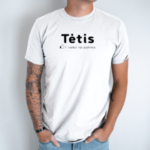 Unisex marškinėliai su spauda „Patinka Tėtis“