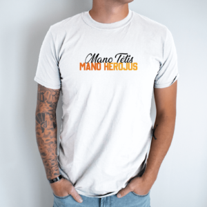 Unisex marškinėliai su spauda „Tėtis - mano herojus“