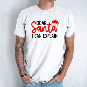 Unisex marškinėliai su spauda „Dear Santa“
