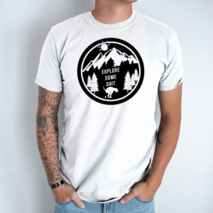 Unisex marškinėliai su spauda „Explore“