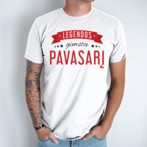 Unisex marškinėliai su spauda „Legendos gimsta pavasarį“