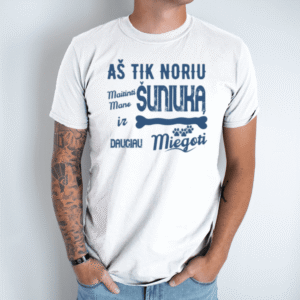 Unisex marškinėliai su spauda „Noriu miegoti“