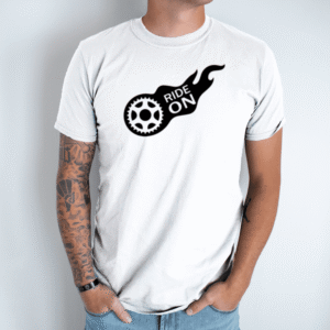 Unisex marškinėliai su spauda „Ride On“