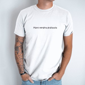 Unisex marškinėliai su spauda „Mano mergina gražiausia“