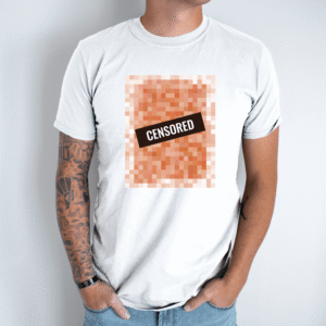 Unisex marškinėliai su spauda „CENSORED“