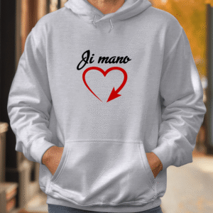 Unisex džemperis su spauda „Ji mano su širdele“