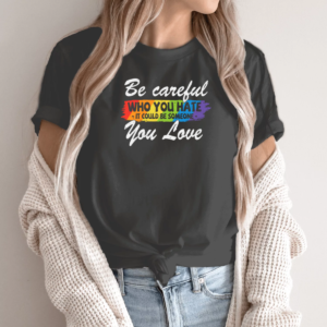 Unisex marškinėliai su spauda „Be careful“