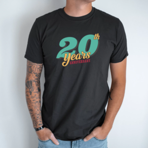 Unisex marškinėliai su spauda „20th years Anniversary“