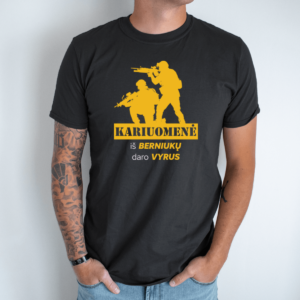 Unisex marškinėliai su spauda „Kariuomenė“