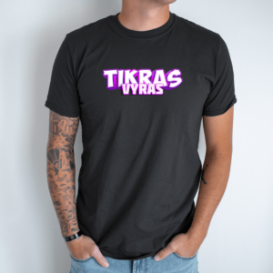 Unisex marškinėliai su spauda „Tikras vyras“