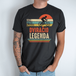 Unisex marškinėliai su spauda “Dviračio legenda - Tėtis”