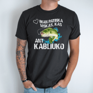 Unisex marškinėliai su spauda „Patinka viskas - kas ant kabliuko“