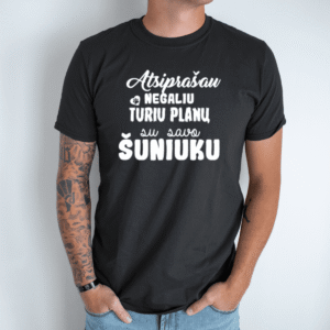 Unisex marškinėliai „Turiu planų su šuniuku“