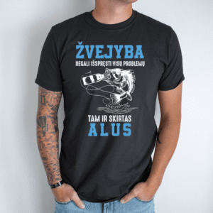 Unisex marškinėliai su spauda „Žvejyba ir Alus“