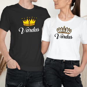 Unisex marškinėliai porai su pasirinktais vardais