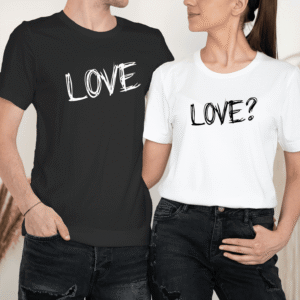 Unisex marškinėliai porai „Love“