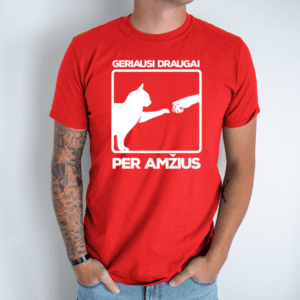 Unisex marškinėliai su spauda „Geriausi draugai“