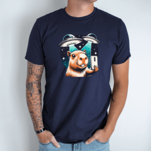 Unisex marškinėliai su spauda „Capybara selfie“