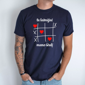 Unisex marškinėliai su spauda „Laimėjai“