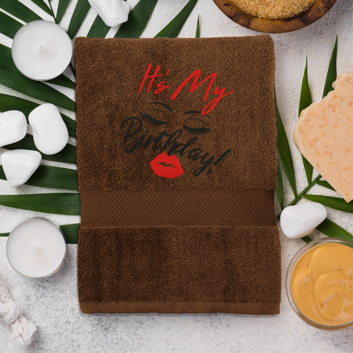 Embroidered Towel “My Birthday”