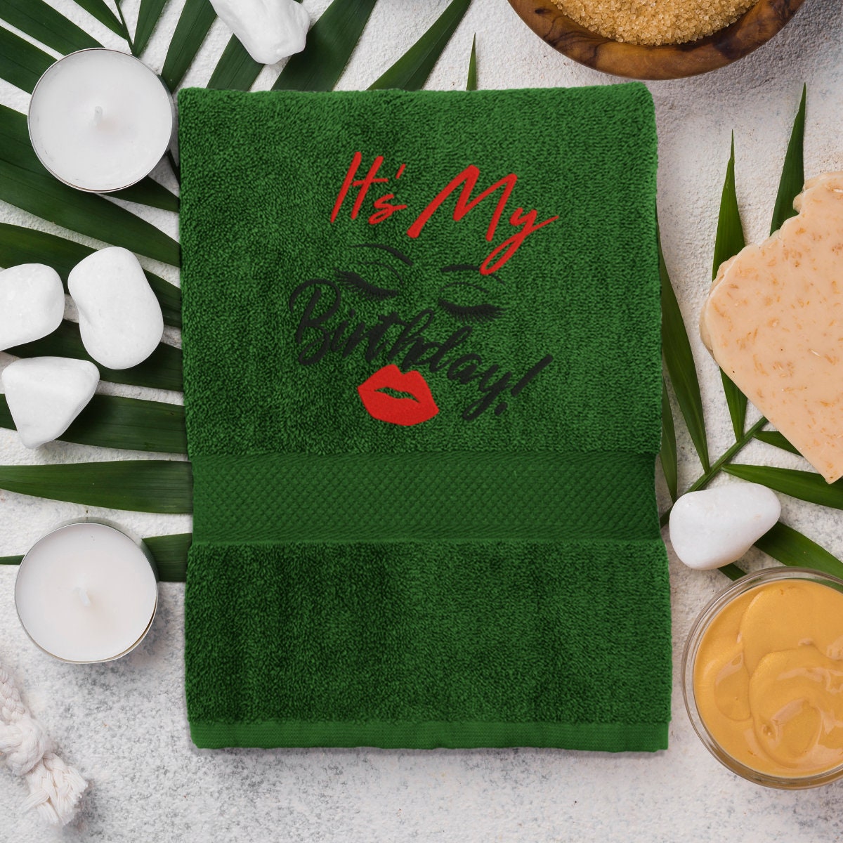 Embroidered Towel “My Birthday”