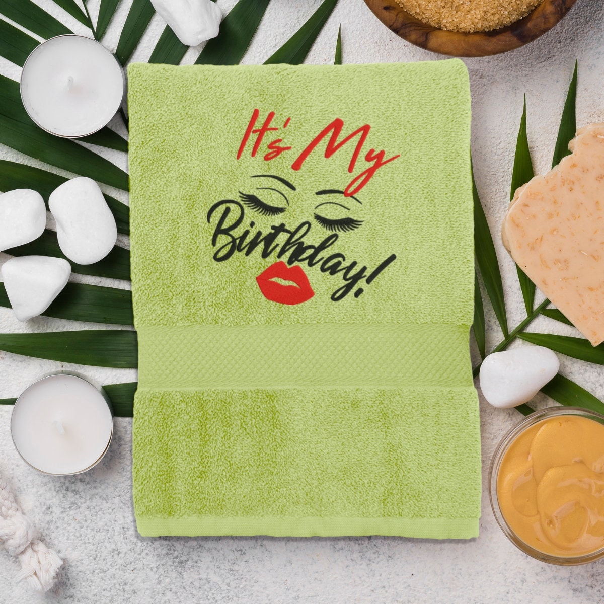 Embroidered Towel “My Birthday”