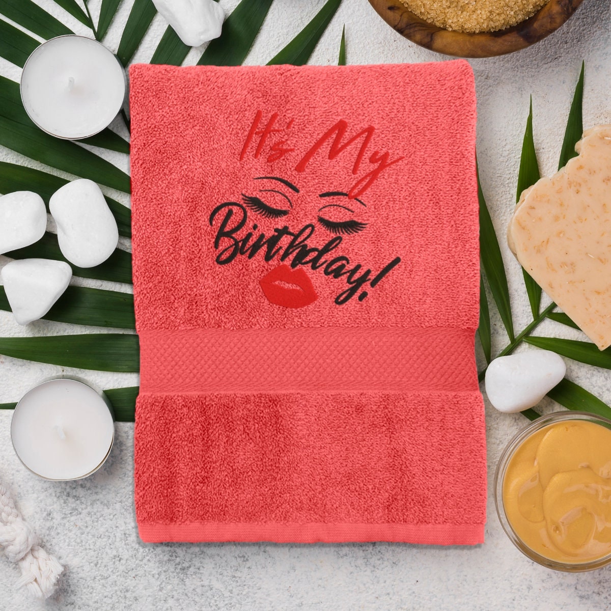 Embroidered Towel “My Birthday”