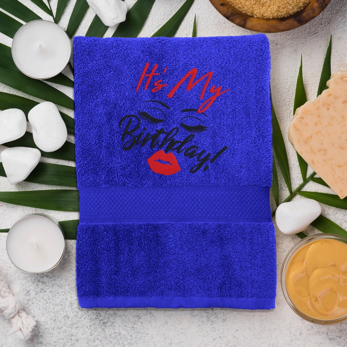 Embroidered Towel “My Birthday”