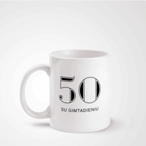 Puodelis „Su gimtadieniu 50“
