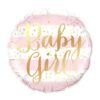 Dryžuotas rožinis balionas Baby girl
