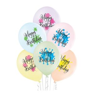Spalvotas guminis helio balionas Happy birthday