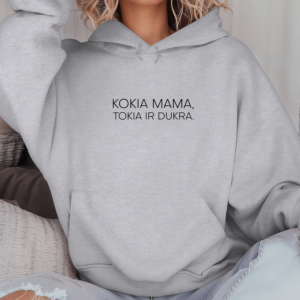 Unisex džemperis su spauda „Kokia mama, tokia ir dukra“