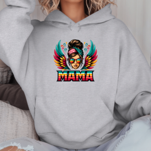 Unisex džemperis su spauda „Retro Mama“