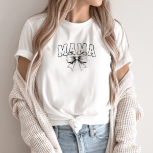 Unisex marškinėliai su spauda „Mama-kaspinas“